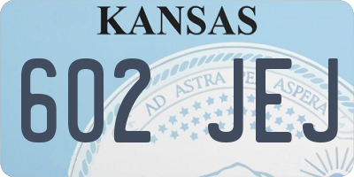 KS license plate 602JEJ