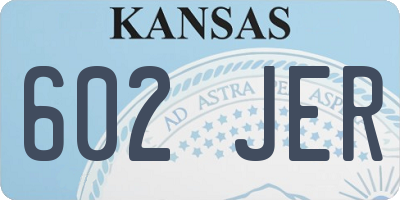 KS license plate 602JER