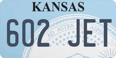 KS license plate 602JET