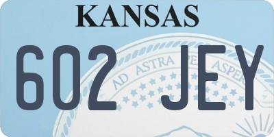 KS license plate 602JEY