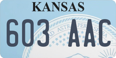 KS license plate 603AAC