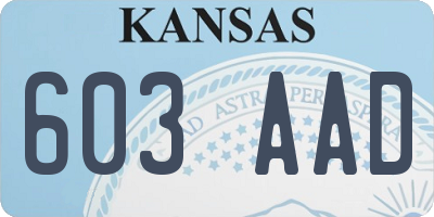 KS license plate 603AAD