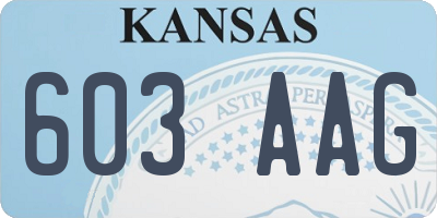 KS license plate 603AAG