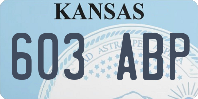 KS license plate 603ABP