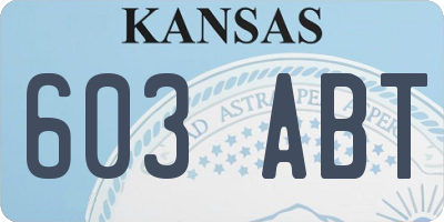KS license plate 603ABT