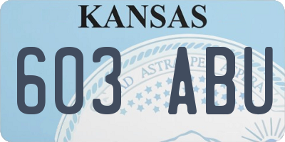 KS license plate 603ABU