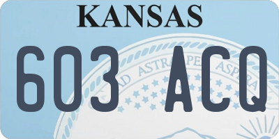 KS license plate 603ACQ