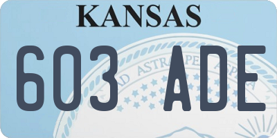 KS license plate 603ADE