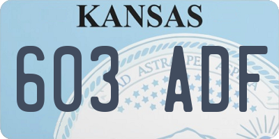 KS license plate 603ADF