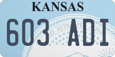 KS license plate 603ADI