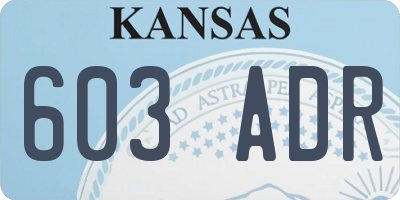 KS license plate 603ADR