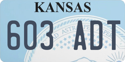 KS license plate 603ADT