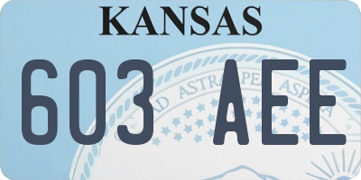 KS license plate 603AEE