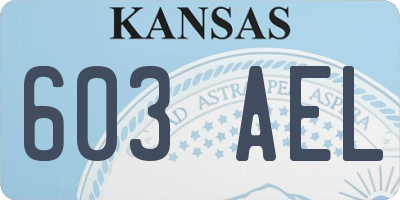 KS license plate 603AEL