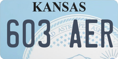 KS license plate 603AER