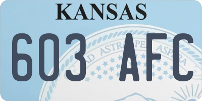 KS license plate 603AFC