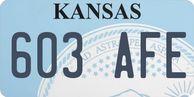 KS license plate 603AFE