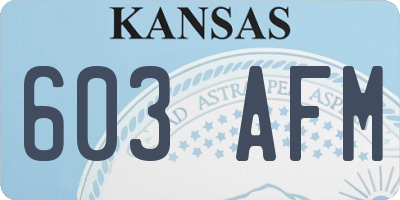 KS license plate 603AFM