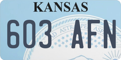 KS license plate 603AFN