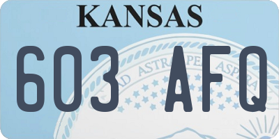 KS license plate 603AFQ