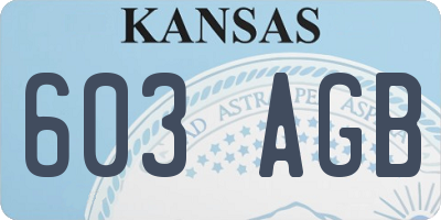 KS license plate 603AGB
