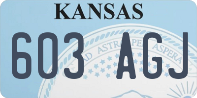 KS license plate 603AGJ