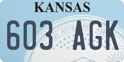 KS license plate 603AGK