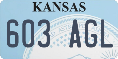 KS license plate 603AGL