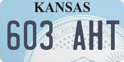 KS license plate 603AHT