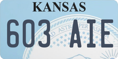 KS license plate 603AIE