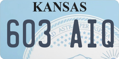 KS license plate 603AIQ