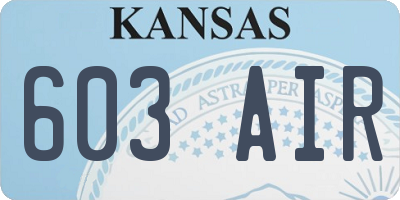 KS license plate 603AIR