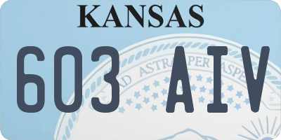 KS license plate 603AIV