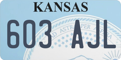 KS license plate 603AJL