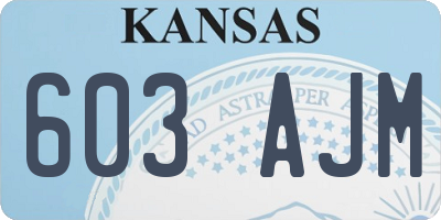 KS license plate 603AJM