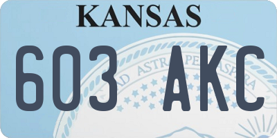 KS license plate 603AKC