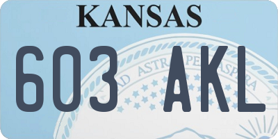 KS license plate 603AKL
