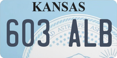 KS license plate 603ALB