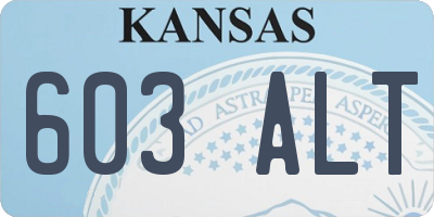 KS license plate 603ALT