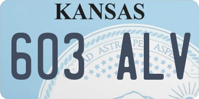 KS license plate 603ALV