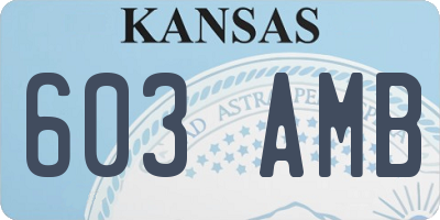 KS license plate 603AMB