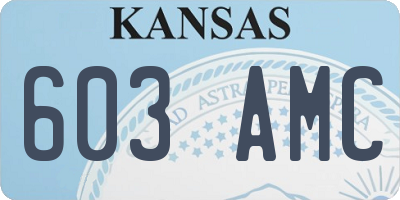 KS license plate 603AMC
