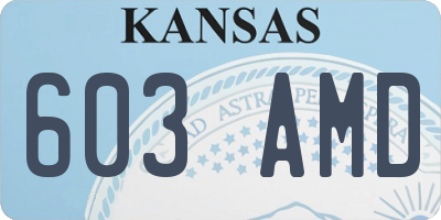 KS license plate 603AMD