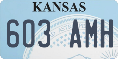 KS license plate 603AMH
