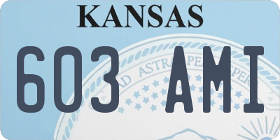 KS license plate 603AMI