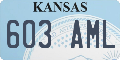 KS license plate 603AML