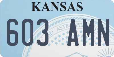 KS license plate 603AMN