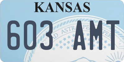 KS license plate 603AMT
