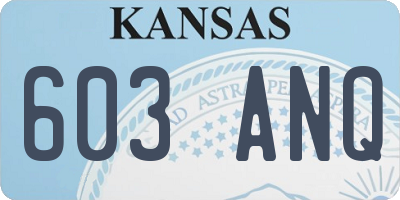 KS license plate 603ANQ
