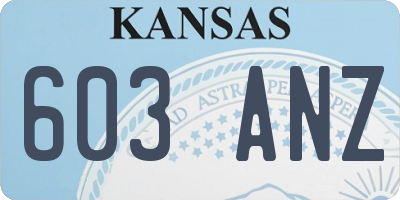 KS license plate 603ANZ